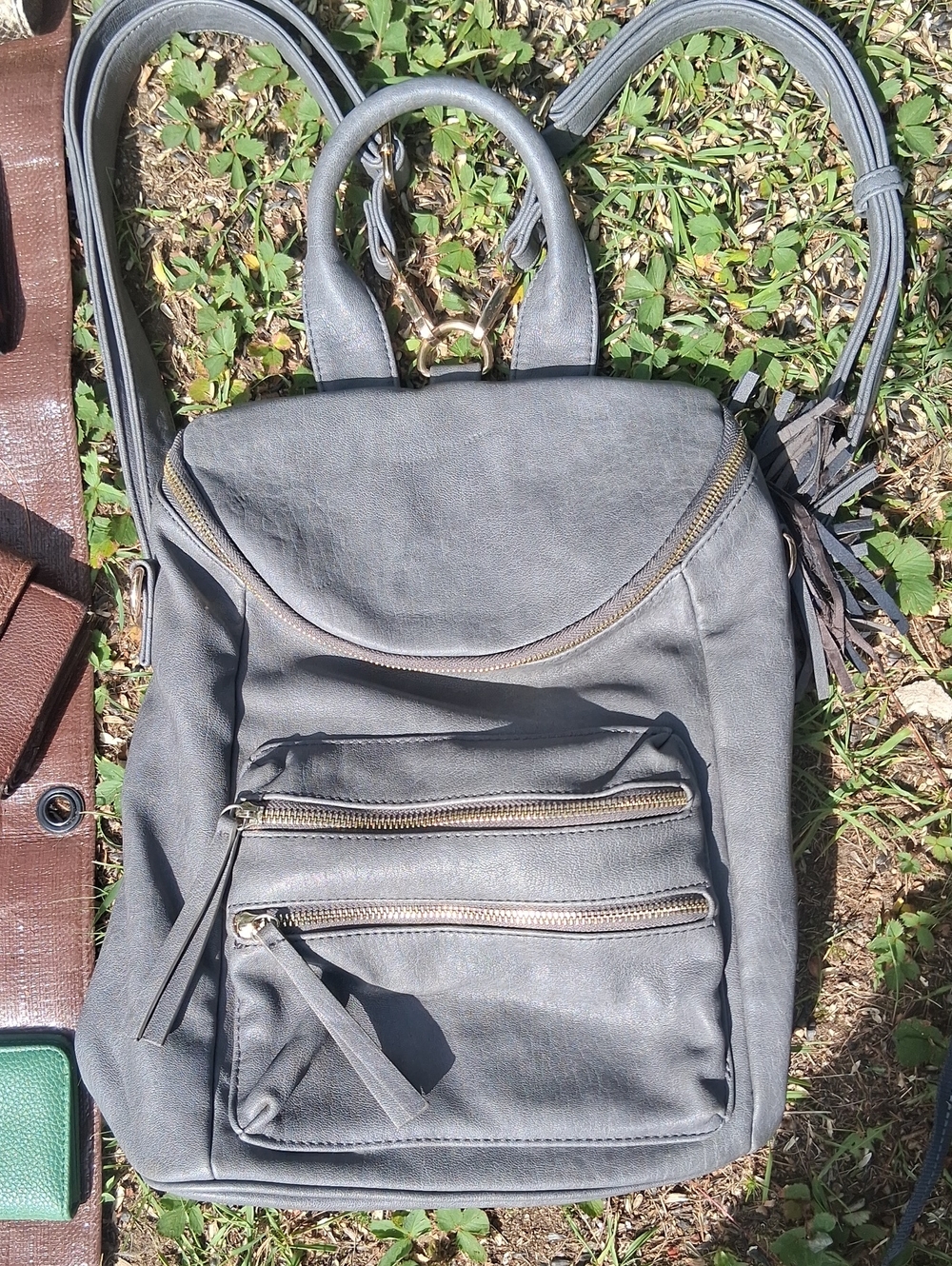 Gray Women’s Backpack Purse - Casual Everyday Bag